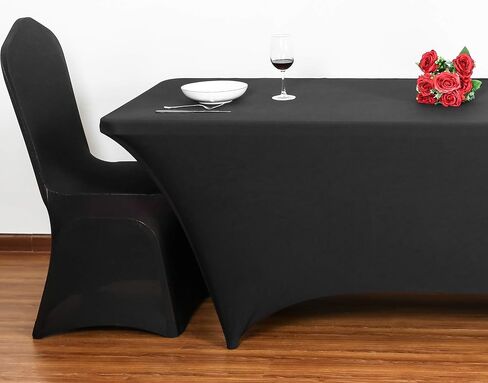 Obstal 4Ft Stretch Spandex Table Cover for Standard Folding Tables - 2 Pack Universal Rectangular Fitted Tablecloth for Party, Banquet, Events, Trade Show (Aqua, 48L x 24W x 30H Inches) in Kuwait