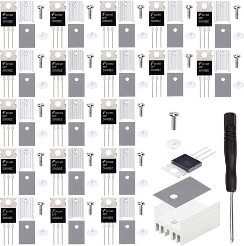 DKARDU 20 قطعة RFP30N06LE 30A 60V Mosfet Transistor N-Channel Power MOSFET Transistor ESD مصنف إلى 220 مع غسالة برغي مبرد ومفك سيليكون مطاطي لاردوينو in Saudi Arabia