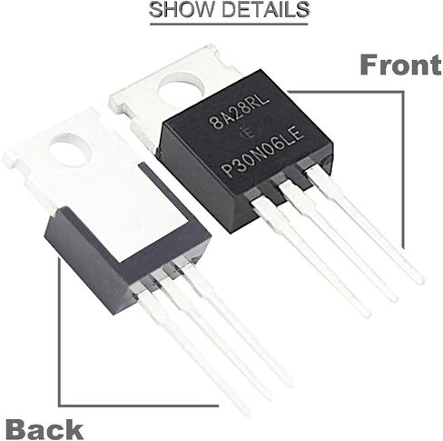 DKARDU 20 قطعة RFP30N06LE 30A 60V Mosfet Transistor N-Channel Power MOSFET Transistor ESD مصنف إلى 220 مع غسالة برغي مبرد ومفك سيليكون مطاطي لاردوينو in Saudi Arabia