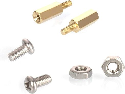 MMOBIEL 24 Pieces M2.5 (11mm Body + 6mm Screw) Hex Brass Standoff Cylinders + Screws + Nuts for Raspberry Pi Series Minicomputer Electronic Circuit Boards Incl (+) Screwdriver in Saudi Arabia