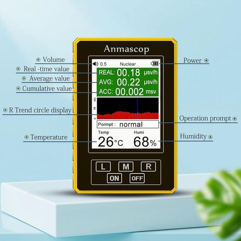عدادات EMF 4in1 وعداد جيجر وقياس درجة الحرارة والرطوبة، وكاشف الإشعاع الكهرومغناطيسي، وكاشفات درجة حرارة المجال الكهربائي/المغناطيسي (XR3 Pro) in Kuwait