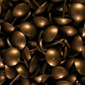 Small (0.43") Upholstery Tacks in Honeycomb with Antique Brass Finish
