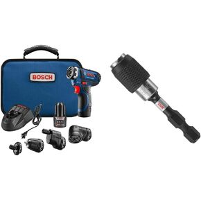 Bosch GSR12V-140FCB22 Cordless Electric Screwdriver 12V Kit - 5-In-1 Multi-Head Power Drill Set