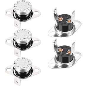 uxcell KSD301 Thermostat 130°C/266°F Normally Closed N.C Adjust Snap Disc Temperature Switch for Microwave,Oven,Coffee Maker 5pcs