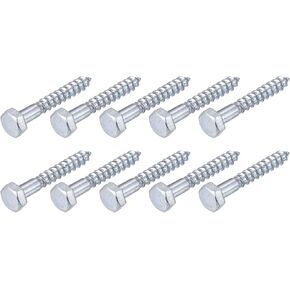 METALLIXITY Hex Lag Screws (M10x100mm)10Pcs, Carbon Steel Self-Tapping Wood Bolts - for Household Applications