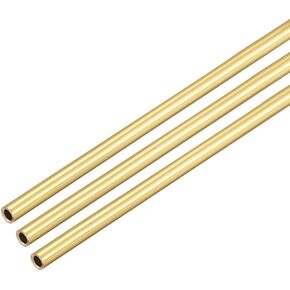 uxcell Brass Round Tube, 300mm Length 6mm OD 0.2mm Wall Thickness, Seamless Straight Pipe Tubing 3 Pcs
