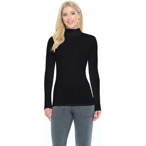 تي شيرت نسائي بأكمام طويلة ورقبة سلحفاة وهمية من Natural Outfits تحت الفرك in Kuwait