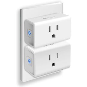 Kasa Smart Plug Ultra Mini 15A، منفذ واي فاي منزلي ذكي يعمل مع Alexa وGoogle Home وIFTTT، لا يتطلب محورًا، معتمد من UL، 2.4G WiFi فقط، عبوتان (EP10P2)، أبيض in Kuwait