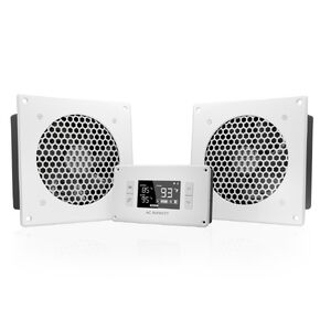 AC Infinity AIRPLATE T8 White, Quiet Cooling Dual-Fan System 6" with Thermostat Control, for Home Theater AV Cabinets in Kuwait