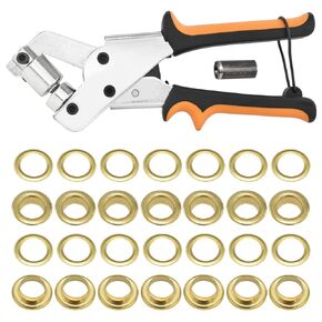 3/8 Inch 10mm Grommet Tool Kit Heavy Duty Handheld Grommet Press Pliers Easy and Safe to Punch Eyelet Hole Eyelet Plier with 500pcs Golden Grommets for Fabrics, Canvas, awnings in Kuwait
