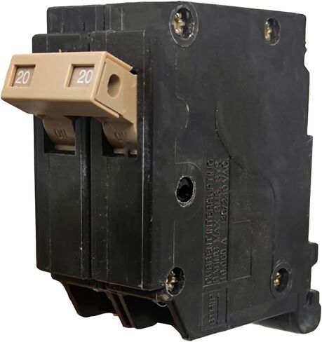 قاطع دائرة CH220 ثنائي القطب 20 أمبير، قاطع دائرة مصبوب من النوع CH 3/4 بوصة، حماية مغناطيسية حرارية، 10 KAIC، 120/240 فولت، مناسب لمراكز تحميل مطرقة كاتلر (ضمان 5 سنوات) in Kuwait