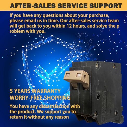 قاطع دائرة CH220 ثنائي القطب 20 أمبير، قاطع دائرة مصبوب من النوع CH 3/4 بوصة، حماية مغناطيسية حرارية، 10 KAIC، 120/240 فولت، مناسب لمراكز تحميل مطرقة كاتلر (ضمان 5 سنوات) in Kuwait