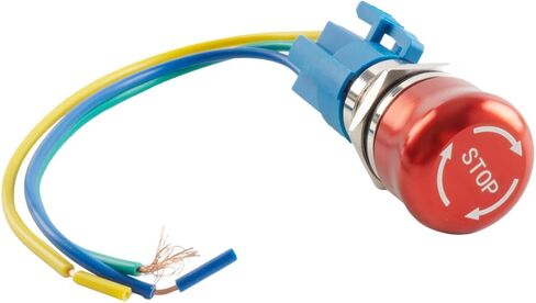 Paialu 22mm مفتاح ضغط إيقاف الطوارئ، 3 دبابيس من الفولاذ المقاوم للصدأ معدني 1NO 1NC مفاتيح ضغط مع قابس توصيل - فتحة تثبيت 7/8 بوصة زر ضغط للطوارئ (22 مم) in Kuwait