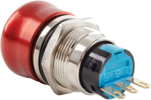 Paialu 22mm مفتاح ضغط إيقاف الطوارئ، 3 دبابيس من الفولاذ المقاوم للصدأ معدني 1NO 1NC مفاتيح ضغط مع قابس توصيل - فتحة تثبيت 7/8 بوصة زر ضغط للطوارئ (22 مم) in Kuwait