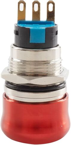 Paialu 22mm مفتاح ضغط إيقاف الطوارئ، 3 دبابيس من الفولاذ المقاوم للصدأ معدني 1NO 1NC مفاتيح ضغط مع قابس توصيل - فتحة تثبيت 7/8 بوصة زر ضغط للطوارئ (22 مم) in Kuwait