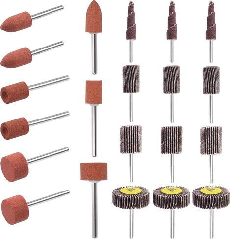 مجموعة من 54 قطعة من قطع حجر الطحن وعجلات الصنفرة من روستارك لأداة دوارة مع ساق 1/8 بوصة، رأس عجلة طحن كاشطة مثبتة على أحجار الطحن، وتلميع اليشم، وإزالة الصدأ in Kuwait