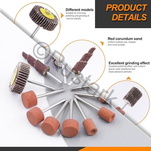 مجموعة من 54 قطعة من قطع حجر الطحن وعجلات الصنفرة من روستارك لأداة دوارة مع ساق 1/8 بوصة، رأس عجلة طحن كاشطة مثبتة على أحجار الطحن، وتلميع اليشم، وإزالة الصدأ in Kuwait