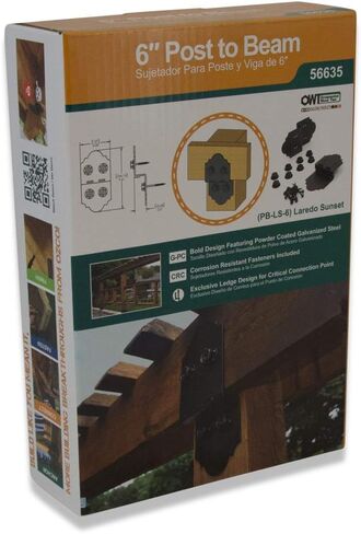 Ozco Building Products 56635 Laredo Sunset 6-inch Post to Beam Connector 2 Pack and 56627 1/4-inch by 3-3/4-inch OWT Timber Screws 25 Pack Bundle in Kuwait