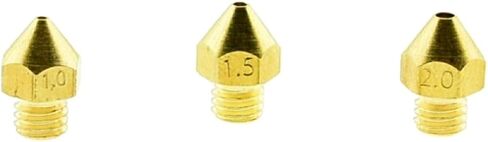 3qty 3D Printer Larger Size Brass Extruder Mk7 Mk8 Nozzles 1.0mm 1.5mm for 1.75mm Filament 2.0mm for 3.0mm Filament in Kuwait