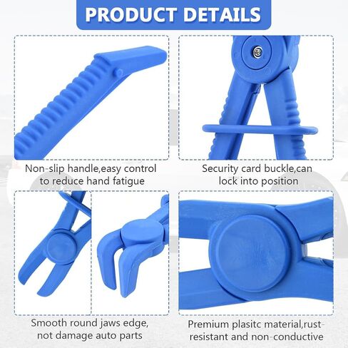6pcs Hose Pinch Clamp Pliers, Lightweight and Durable Nylon Design, for Flexible Hoses, Fuel Hoses, Gas Lines, Brake Hoses and Radiator Hoses(Blue) in Saudi Arabia