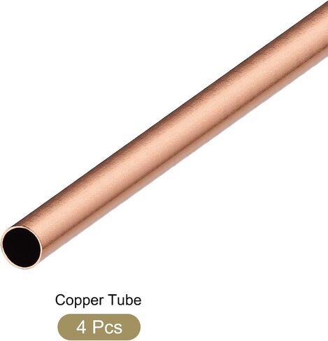 أنبوب نحاسي METALLIXITY (2.5 مم OD × 0.25 مم جدار T × 300 مم طول) 4 قطع، أنابيب مستقيمة - للتأثيث المنزلي، والآلات، والحرف اليدوية اليدوية in Saudi Arabia