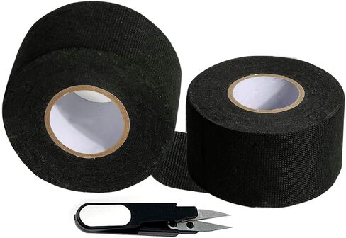 شريط تسخير الأسلاك عالي الحرارة من لاصق X 2Roll - شريط قماشي متين لأسلاك السيارات - الحماية والعزل وتخميد الضوضاء وتثبيت الكابل، 2 بوصة × 50 قدم - مقاومة لدرجات الحرارة العالية in Kuwait