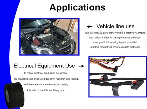 شريط تسخير الأسلاك عالي الحرارة من لاصق X 2Roll - شريط قماشي متين لأسلاك السيارات - الحماية والعزل وتخميد الضوضاء وتثبيت الكابل، 2 بوصة × 50 قدم - مقاومة لدرجات الحرارة العالية in Kuwait