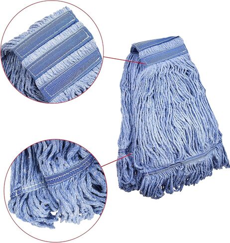 Mop Head Replacement Commercial Heavy Duty String Blue Wet Mop Heads for 3 Typs Commercial Mop Handle(1,Large) in Saudi Arabia