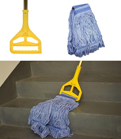 Mop Head Replacement Commercial Heavy Duty String Blue Wet Mop Heads for 3 Typs Commercial Mop Handle(1,Large) in Saudi Arabia