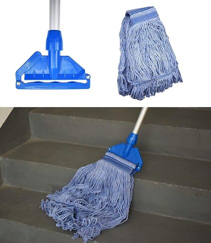 Mop Head Replacement Commercial Heavy Duty String Blue Wet Mop Heads for 3 Typs Commercial Mop Handle(1,Large) in Saudi Arabia