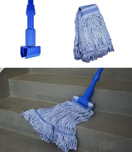 Mop Head Replacement Commercial Heavy Duty String Blue Wet Mop Heads for 3 Typs Commercial Mop Handle(1,Large) in Saudi Arabia