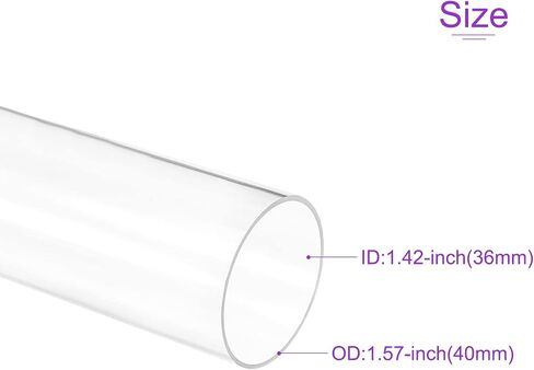 DMiotech 36 مم × 40 مم 12 بوصة أنبوب أكريليك شفاف أنابيب بلاستيكية صلبة لأنابيب مياه حوض السمك، نظام تبريد المياه، السباكة in Kuwait