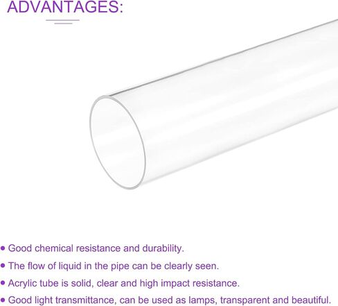 DMiotech 36 مم × 40 مم 12 بوصة أنبوب أكريليك شفاف أنابيب بلاستيكية صلبة لأنابيب مياه حوض السمك، نظام تبريد المياه، السباكة in Kuwait
