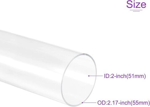 DMiotech 36 مم × 40 مم 12 بوصة أنبوب أكريليك شفاف أنابيب بلاستيكية صلبة لأنابيب مياه حوض السمك، نظام تبريد المياه، السباكة in Kuwait