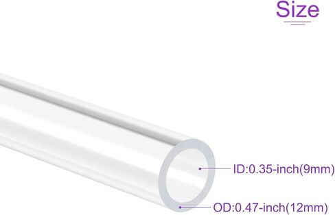 DMiotech 36 مم × 40 مم 12 بوصة أنبوب أكريليك شفاف أنابيب بلاستيكية صلبة لأنابيب مياه حوض السمك، نظام تبريد المياه، السباكة in Kuwait