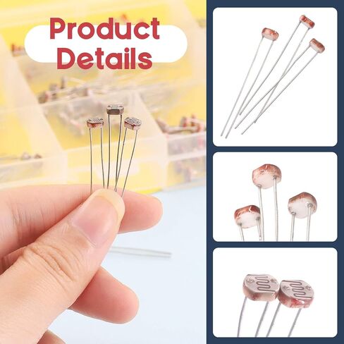 Hilitchi 210Pcs LDR 5mm Light Dependent Resistor LDR Sensor Photoresistor Photoconductive Resistance 5506, 5516, 5528, 5537, 5537-2, 5539, 5549 in Saudi Arabia