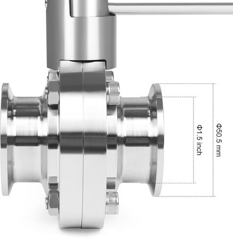 1 Inch Butterfly Valve 2 Pcs Sanitary Stainless Steel 304 with Pull Handle Tri Clamp Butterfly Valve in Kuwait
