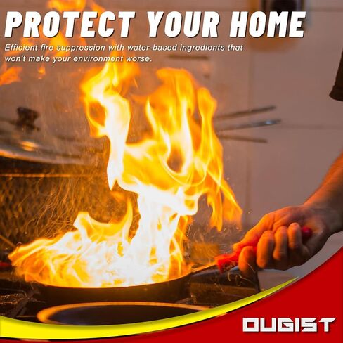 كيس طفاية حريق من أوجيست - طفاية حريق صغيرة مخصصة للمطبخ المنزلي من الفئة K - حجم صغير، 85 مل - حل فعال للسلامة من حريق الشحوم - عبوتان in Kuwait