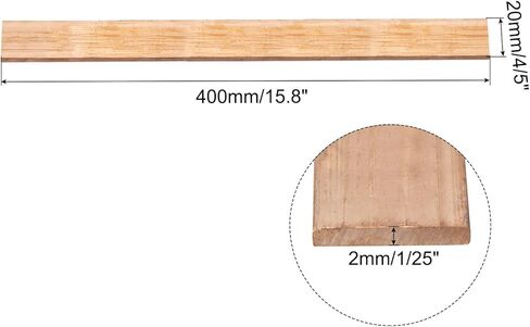 MECCANIXITY 2 قطعة 15.8 بوصة × 4/5 بوصة شريط نحاسي مسطح، 1/25 بوصة سمك قضيب نحاسي لأنظمة التأريض للمشاريع المعمارية in Kuwait