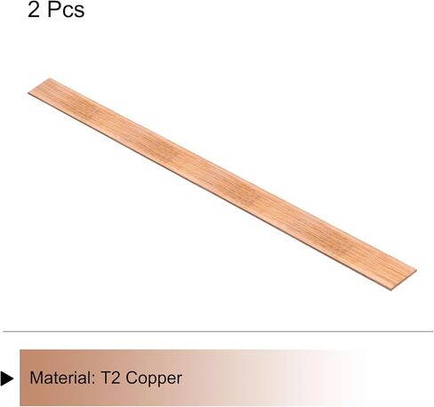 MECCANIXITY 2 قطعة 15.8 بوصة × 4/5 بوصة شريط نحاسي مسطح، 1/25 بوصة سمك قضيب نحاسي لأنظمة التأريض للمشاريع المعمارية in Kuwait