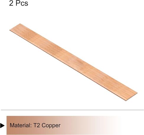 MECCANIXITY 2Pcs 15.8" x 1" Copper Flat Bar,1/8" Thickness Copper Bar Stock for Grounding Systems Architectural Projects in Saudi Arabia
