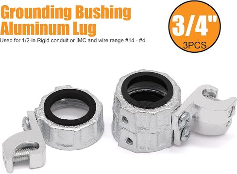 عروة تثبيت للجلبة الأرضية من Fuzbaxy، مصبوبة من الزنك، عروة من الألومنيوم، مقاس 1/2 بوصة و3/4 خيط in Kuwait