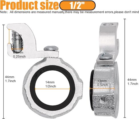 عروة تثبيت للجلبة الأرضية من Fuzbaxy، مصبوبة من الزنك، عروة من الألومنيوم، مقاس 1/2 بوصة و3/4 خيط in Kuwait
