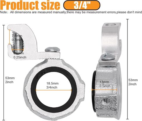 عروة تثبيت للجلبة الأرضية من Fuzbaxy، مصبوبة من الزنك، عروة من الألومنيوم، مقاس 1/2 بوصة و3/4 خيط in Kuwait