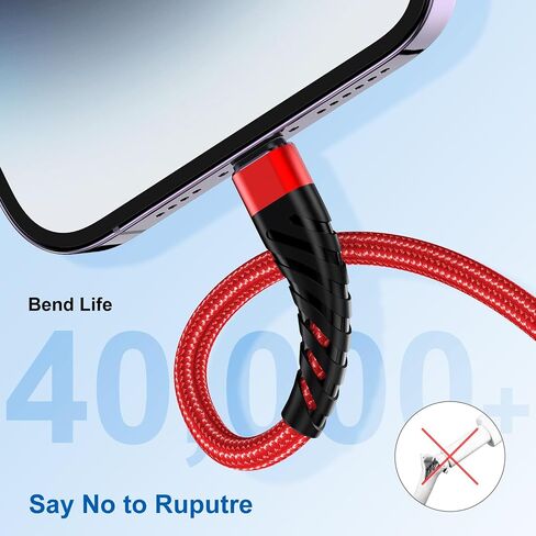 CyvenSmart (2 Pack) Long iPhone Charger 10ft for [MFi Certified], 10 Foot Lightning Cable Fast Charging Cord 10 Feet for iPhone 14/13/12/11/11 Pro/11 Pro Max/XS/XS Max/XR/X/8/8 Plus/7/7 Plus/6 Plus in Kuwait