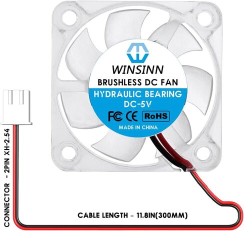 WINSINN 30mm RGB Fan 5V, LED Colorful 3D Printer Micro 5 Volt Fans 3010 Hydraulic Bearing, Brushless Cooling 30mmx10mm 2PIN (Pack of 4Pcs) in Saudi Arabia