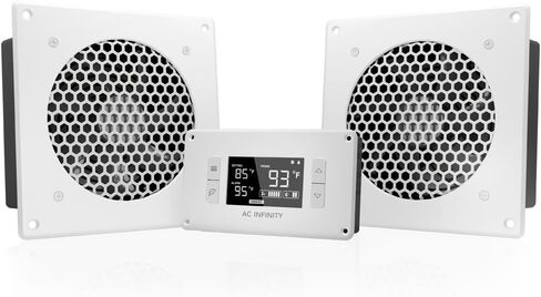 AC Infinity AIRPLATE T8 White, Quiet Cooling Dual-Fan System 6" with Thermostat Control, for Home Theater AV Cabinets in Saudi Arabia