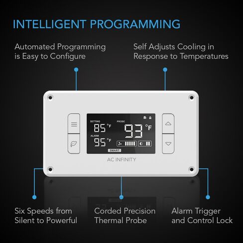 AC Infinity AIRPLATE T8 White, Quiet Cooling Dual-Fan System 6" with Thermostat Control, for Home Theater AV Cabinets in Saudi Arabia