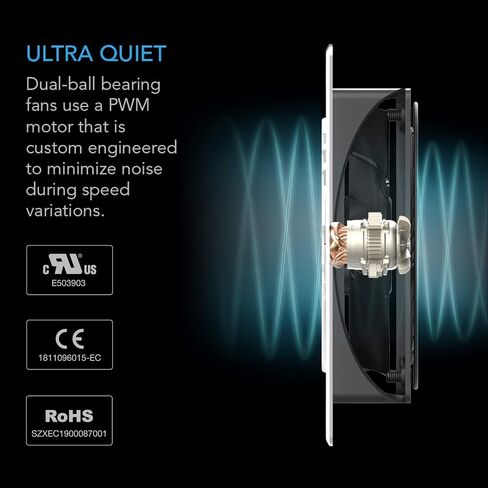 AC Infinity AIRPLATE T8 White, Quiet Cooling Dual-Fan System 6" with Thermostat Control, for Home Theater AV Cabinets in Saudi Arabia