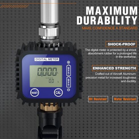 Air Operated Oil Control Valve Digital Meter Pneumatic Fuel Dispensing Nozzle Heavy Duty Transfer Gun Controller 1/2BSP 70Bar 50GPM in Kuwait